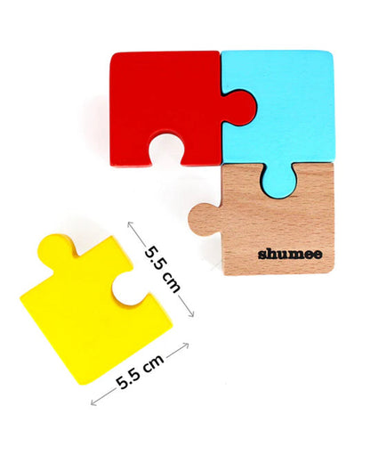 Shumee Wooden Puzzle Duo-Square and Circular Puzzle-Learning and Educational Toys-12M+
