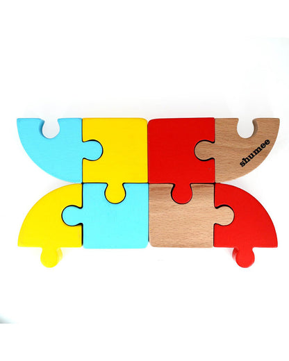 Shumee Wooden Puzzle Duo-Square and Circular Puzzle-Learning and Educational Toys-12M+