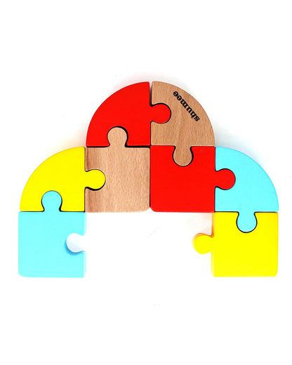 Shumee Wooden Puzzle Duo-Square and Circular Puzzle-Learning and Educational Toys-12M+