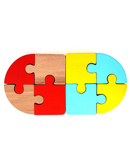 Shumee Wooden Puzzle Duo-Square and Circular Puzzle-Learning and Educational Toys-12M+