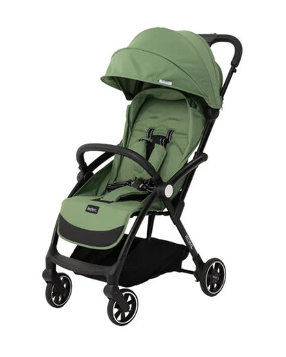 Leclerc Magic Fold Plus Cabin Friendly Stroller-Flat Reclining Seat-With Free Diaper Bag-One Touch Fold-2 Year Warranty-for 6M to 5Y (Upto 22Kg)-Green