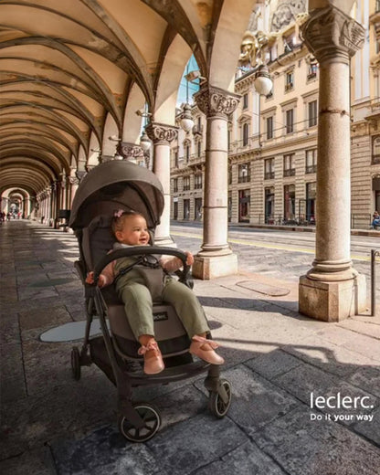 Leclerc Magic Fold Plus Lightweight Stroller-Air Cabin Friendly-Flat Reclining Seat-One Touch Fold-with Free Gift Hamper-2 Year Warranty-for 6M to 5Y (Upto 22Kg)-Green