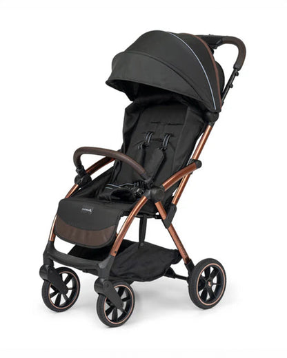 Leclerc Influencer XL Stroller-Air Cabin Friendly-Flat Reclining Seat-One Touch Fold-With Large Frame and Wheels-Includes Travel Bag-2 Years Warranty-for 6M to 5Y (Upto 22Kg)-Black Brown