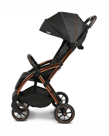 Leclerc Influencer XL Stroller-Air Cabin Friendly-Flat Reclining Seat-One Touch Fold-With Large Frame and Wheels-Includes Travel Bag-2 Years Warranty-for 6M to 5Y (Upto 22Kg)-Black Brown