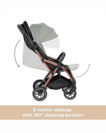 Leclerc Influencer XL Stroller-Air Cabin Friendly-Flat Reclining Seat-One Touch Fold-With Large Frame and Wheels-Includes Travel Bag-2 Years Warranty-for 6M to 5Y (Upto 22Kg)-Black Brown