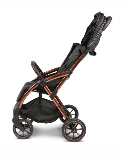 Leclerc Influencer XL Stroller-Air Cabin Friendly-Flat Reclining Seat-One Touch Fold-With Large Frame and Wheels-Includes Travel Bag-2 Years Warranty-for 6M to 5Y (Upto 22Kg)-Black Brown