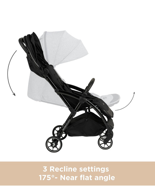 Leclerc Influencer Air Lightweight Baby Stroller & Joie Gemm Car Seat Travel System-Stroller: (Cabin Friendly, One Touch Fold, For 6M to 5Y)-Car Seat: (Airline Certified, Side Impact Protection, Upto 13 Kg)-Includes Car Seat Adapters-Piano Black & Shale