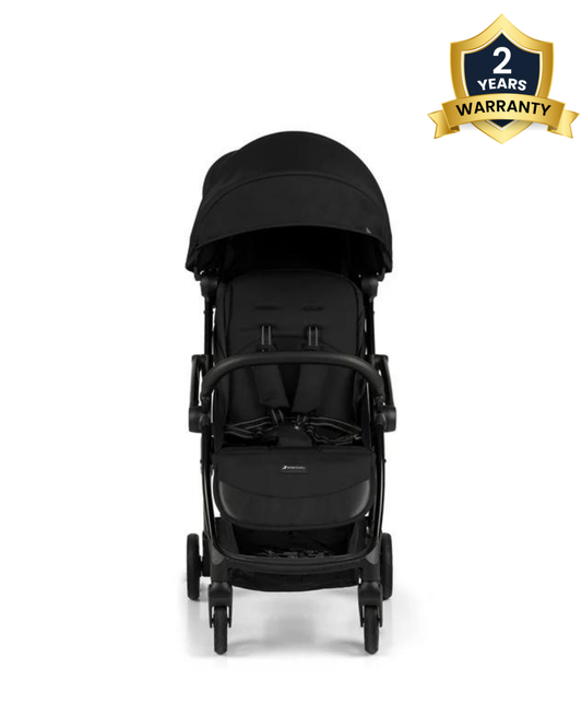 Leclerc Influencer Air Lightweight Baby Stroller-Air Cabin Friendly-Flat Reclining Seat-One Touch Fold-Includes Travel Bag-2 Years Warranty-For 6M to 5Y (Upto 22 Kg)-Piano Black