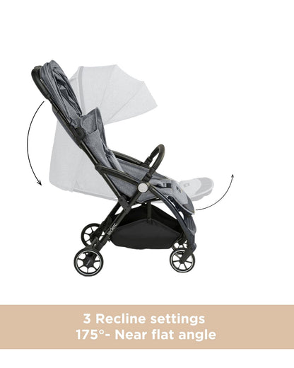 Leclerc Influencer Air Twin Stroller-Air Cabin Friendly-Flat Reclining Seat-One Touch Fold-Includes Individual Travel Bags & Twin Stroller Connectors-2 Years Warranty-For 6M to 5Y (Upto 22 Kg Each Stroller)-Violet Grey