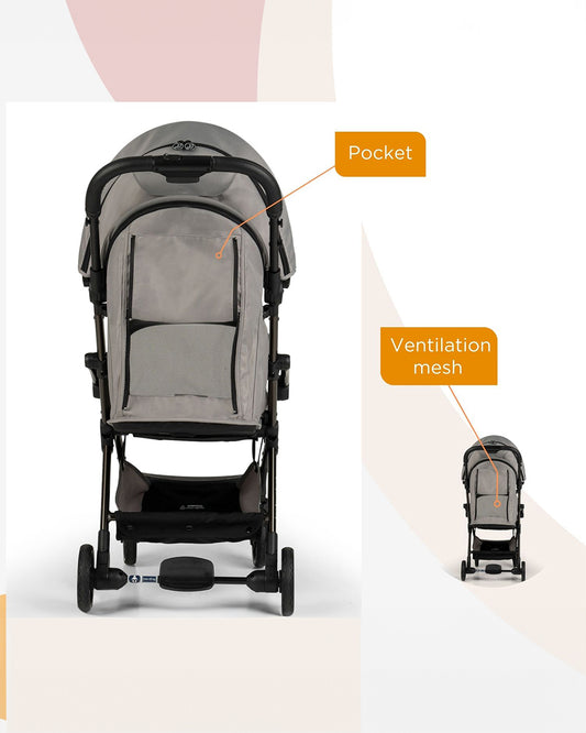 Leclerc Influencer Air Twin Stroller-Air Cabin Friendly-Flat Reclining Seat-One Touch Fold-Includes Individual Travel Bags & Twin Stroller Connectors-2 Years Warranty-For 6M to 5Y (Upto 22 Kg Each Stroller)-Violet Grey