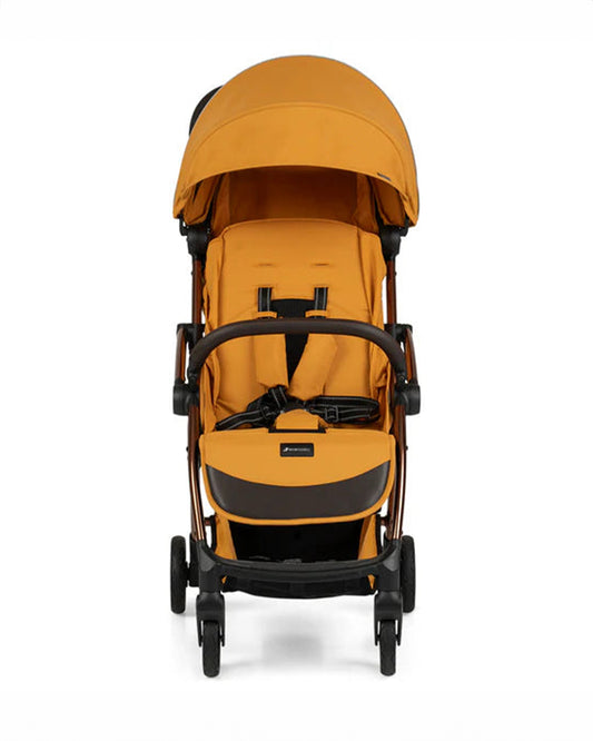 Leclerc Influencer Air Twin Stroller-Air Cabin Friendly-Flat Reclining Seat-One Touch Fold-Includes Individual Travel Bags & Twin Stroller Connectors-2 Years Warranty-For 6M to 5Y (Upto 22 Kg Each Stroller)-Golden Mustard