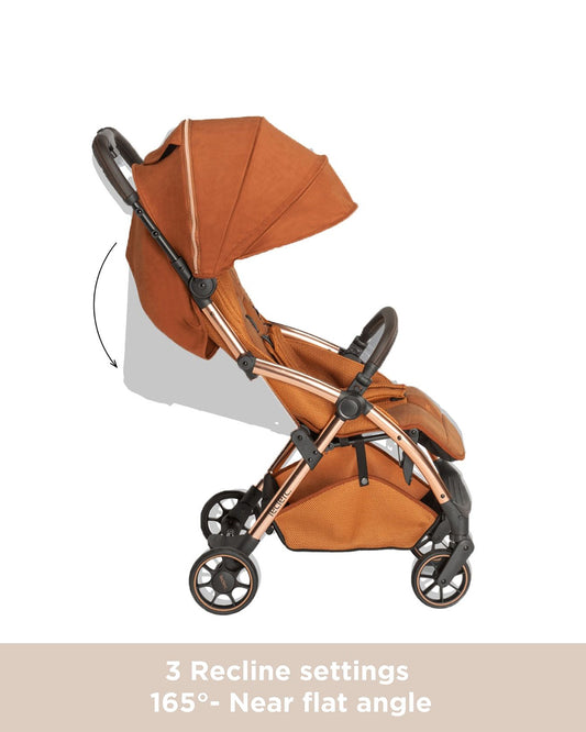 Leclerc Hexagon Ligthweight Baby Stroller & Diaper Bag-Air Cabin Friendly-Flat Reclining Seat-One Touch Fold-Includes Travel Bag-2 Years Warranty-for 6M to 5Y (Upto 22Kg)-Heritage Sport