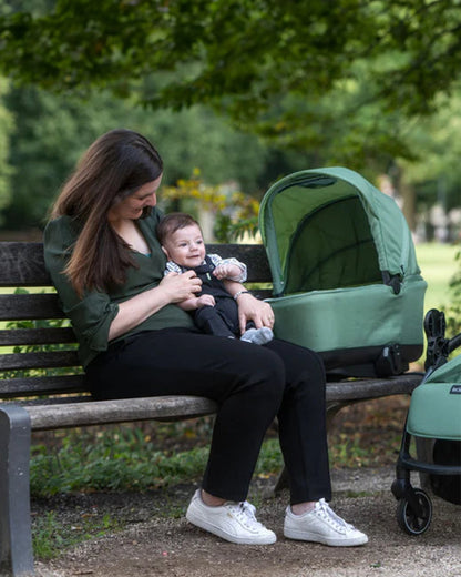 Leclerc Bassinet with 3 Position Recline-Compact Fold-Compatible with all Leclerc Strollers-Adapters Included-For 0 to 6M-Army Green