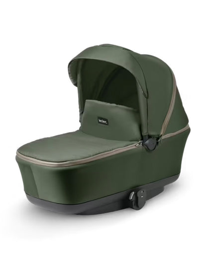 Leclerc Bassinet with 3 Position Recline-Compact Fold-Compatible with all Leclerc Strollers-Adapters Included-For 0 to 6M-Army Green