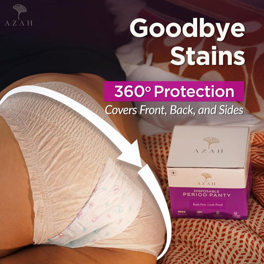 Azah Disposable Period Panty-S to M-For Postpartum Recovery-Leak-Free & Overnight Protection