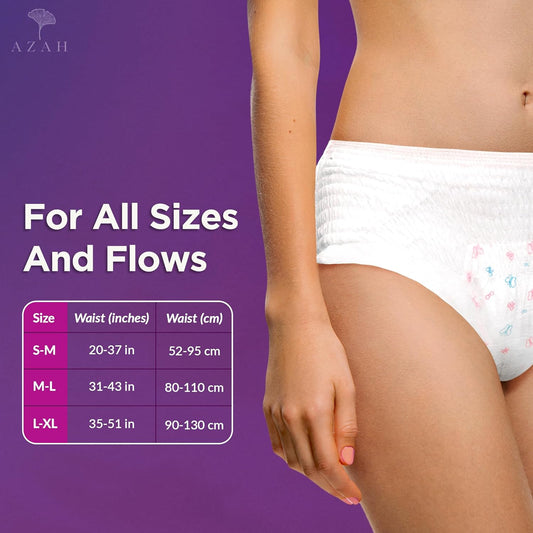 Azah Disposable Period Panty-S to M-For Postpartum Recovery-Leak-Free & Overnight Protection