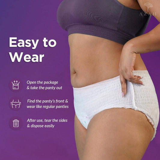 Azah Disposable Period Panty-S to M-For Postpartum Recovery-Leak-Free & Overnight Protection