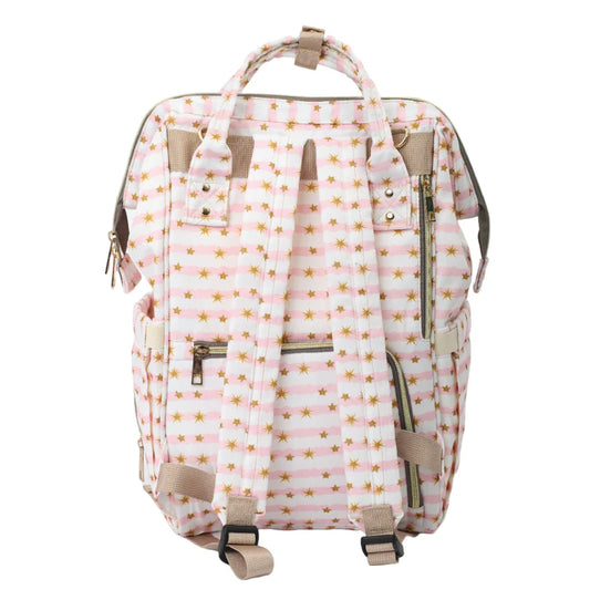 Polka Tots Multi-functional Diaper Bag-Backpack-With Pouch & Stroller Hooks-Star