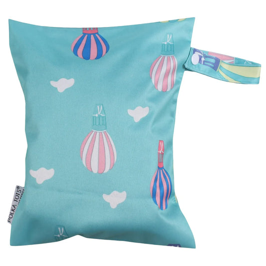 Polka Tots Waterproof & Reusable Baby Wet Bag-With Zipper-Air Balloon