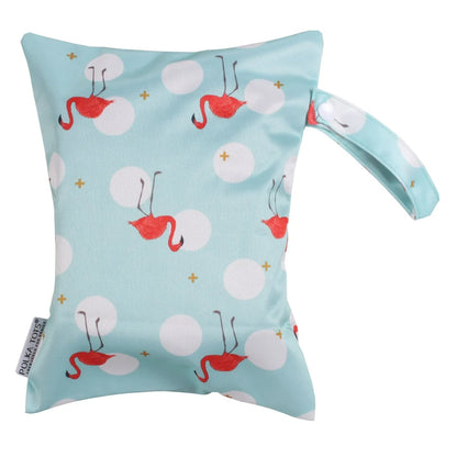 Polka Tots Waterproof & Reusable Baby Wet Bag-With Zipper-Flamingo