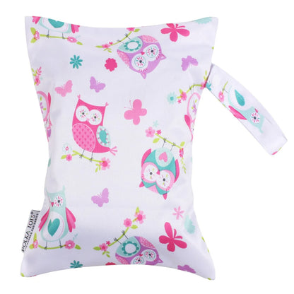 Polka Tots Waterproof & Reusable Baby Wet Bag-With Zipper-Owl