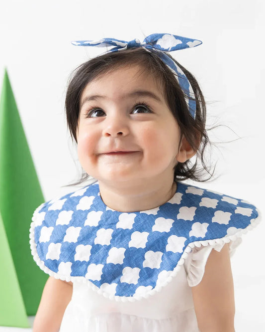 Rattle & Co Cotton Bib & Bow Set-Snap Button Closure-With Waterproof Lining-Seas The Day-For Infants