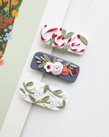 Rattle & Co Multicolored Hair Clips-Such A Dandy Candy-Polymer Clay-Pack of 3-For Infants