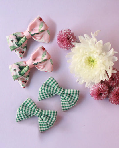 Rattle & Co Multicolored Hair Clips-Lovely Tonight-Cotton & Satin-Pack of 4-For Infants