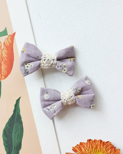 Rattle & Co Multicolored Hair Clips-Like A Rabbit-Cotton & Lace-Pack of 2-For Infants