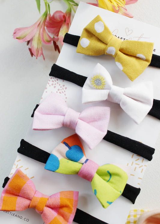 Rattle & Co Multicolored Headbands-Fruit Salads-Cotton & Suede-Pack of 5-For Infants