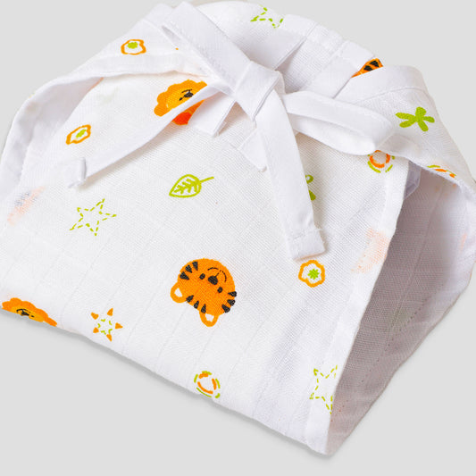 The Boo Boo Club Star & Watermelon Cloth Nappy Combo-GOTS Certified Organic Cotton-Washable & Reusable-Pack of 4