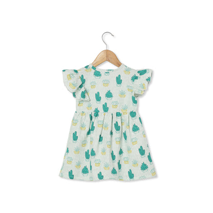 The Boo Boo Club Green Frock Dress-Cactus-Muslin-For Infants