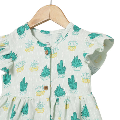 The Boo Boo Club Green Frock Dress-Cactus-Muslin-For Infants