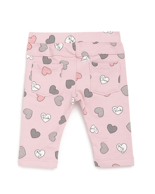 Chicco Medium Pink Legging-Printed-Cotton-For Infants