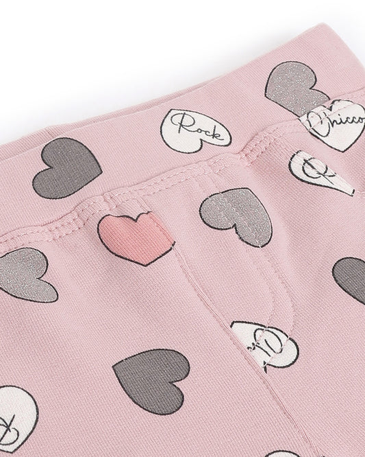 Chicco Medium Pink Legging-Printed-Cotton-For Infants