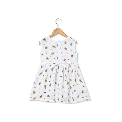 The Boo Boo Club White Frock Dress-Candy-Muslin-For Infants