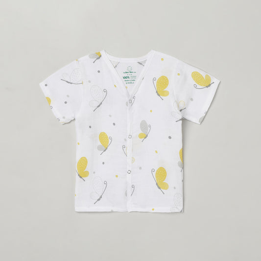 The Boo Boo Club White Coord Set-Butterfly-Muslin-For Infants