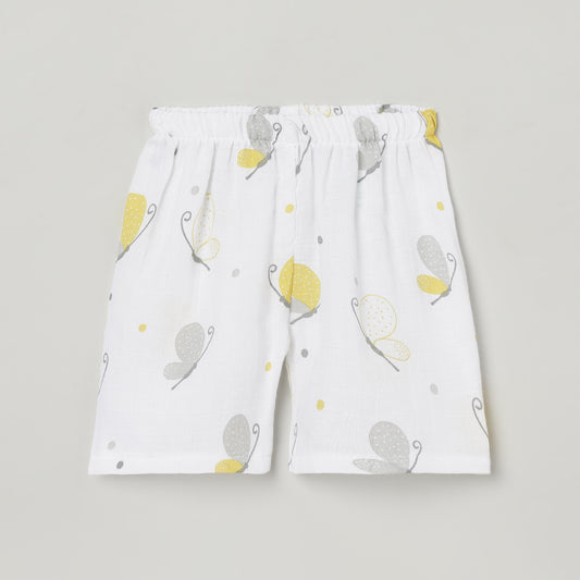 The Boo Boo Club White Coord Set-Butterfly-Muslin-For Infants