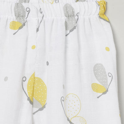 The Boo Boo Club White Coord Set-Butterfly-Muslin-For Infants