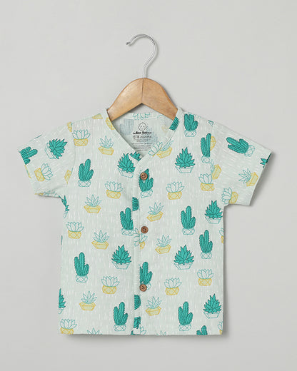 The Boo Boo Club Green Coord Set-Cactus-Muslin-For Infants