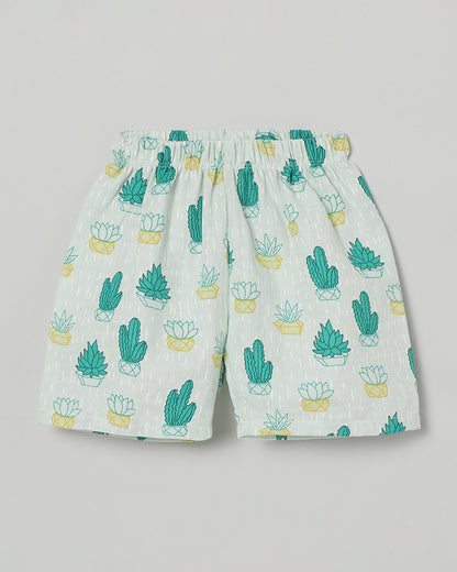 The Boo Boo Club Green Coord Set-Cactus-Muslin-For Infants