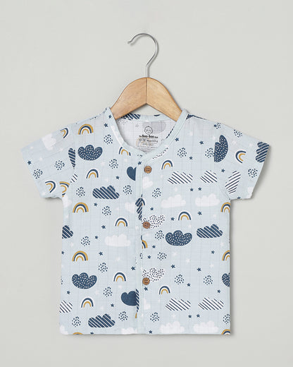 The Boo Boo Club Blue Coord Set-Cloud-Muslin-For Infants