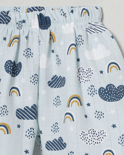 The Boo Boo Club Blue Coord Set-Cloud-Muslin-For Infants