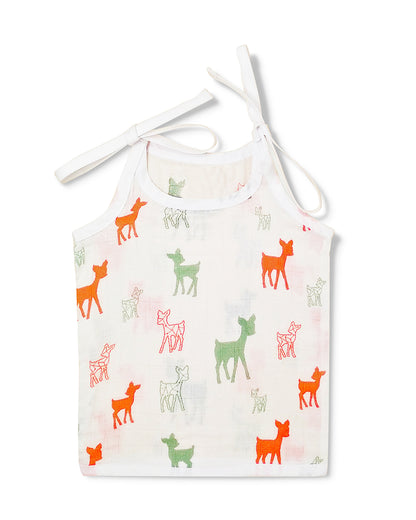The Boo Boo Club White Vest-Animal Print-Muslin-Pack of 4-For Infants