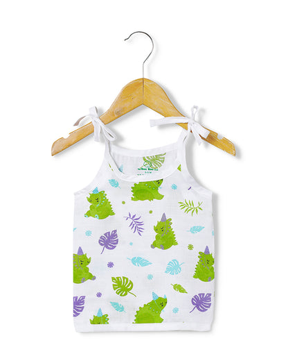 The Boo Boo Club White Vest-Multiprint-Muslin-Pack of 4-For Infants