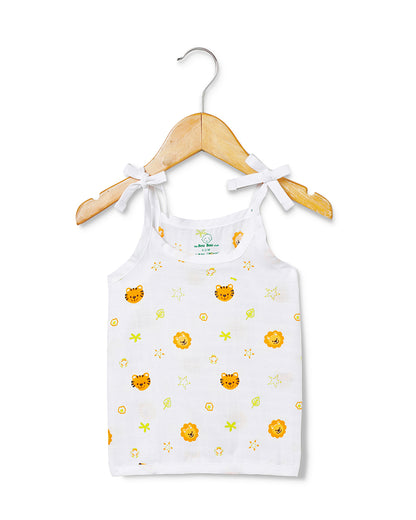 The Boo Boo Club White Vest-Multiprint-Muslin-Pack of 4-For Infants