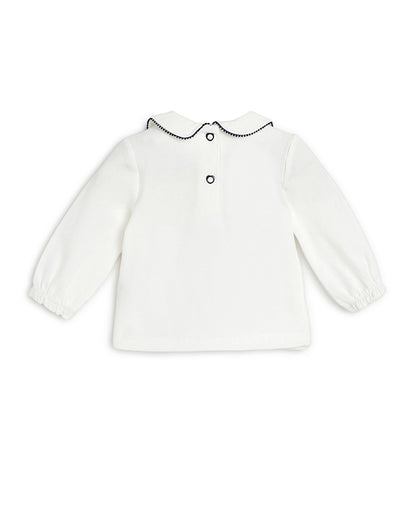 Chicco White T-shirt-Sweet Home Printed-Cotton-For Infants