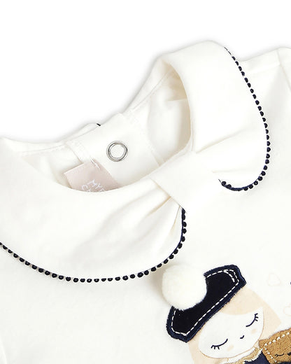 Chicco White T-shirt-Sweet Home Printed-Cotton-For Infants