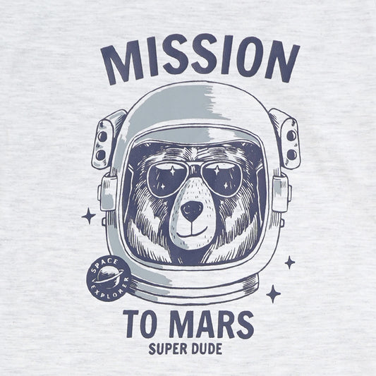 The Boo Boo Club Blue & White T-shirt & Pajama-Printed-Cotton-For Infants