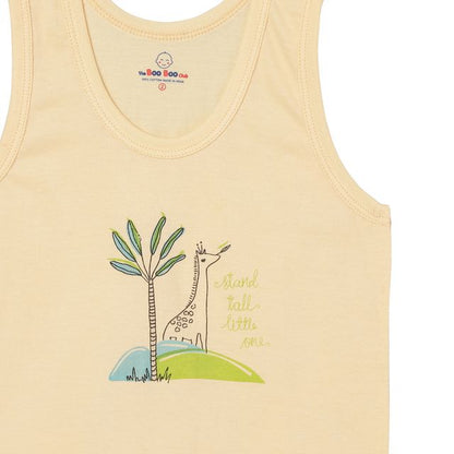 The Boo Boo Club Blue, Pink & Yellow Vest-Embroidered-Cotton-Pack of 3-For Infants